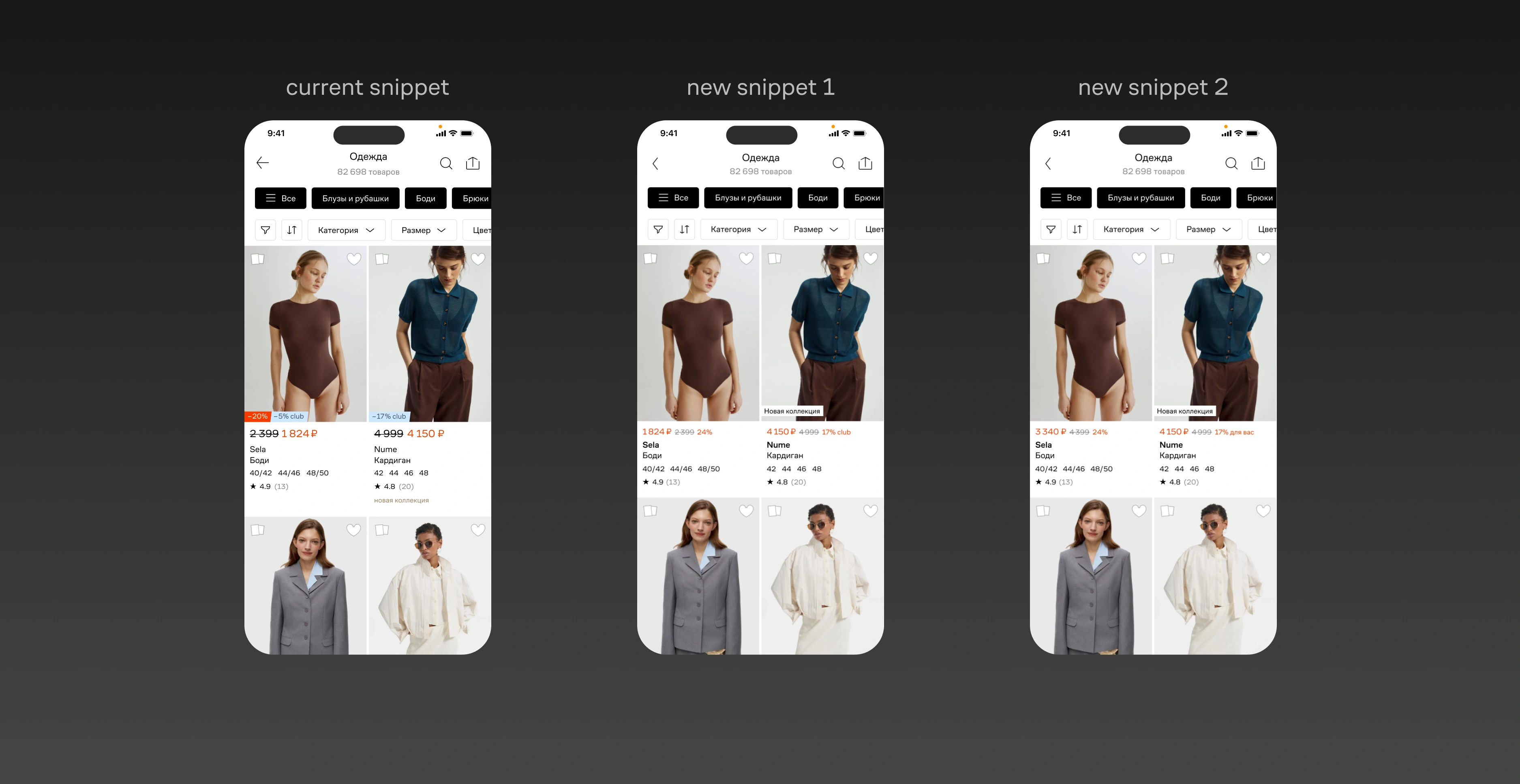 Quantitative research — Lamoda interface